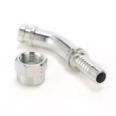 Adaptor Selang Hidrolik JIC Female 45 Derajat Siku Female Hose Fitting Konektor Ujung Selang